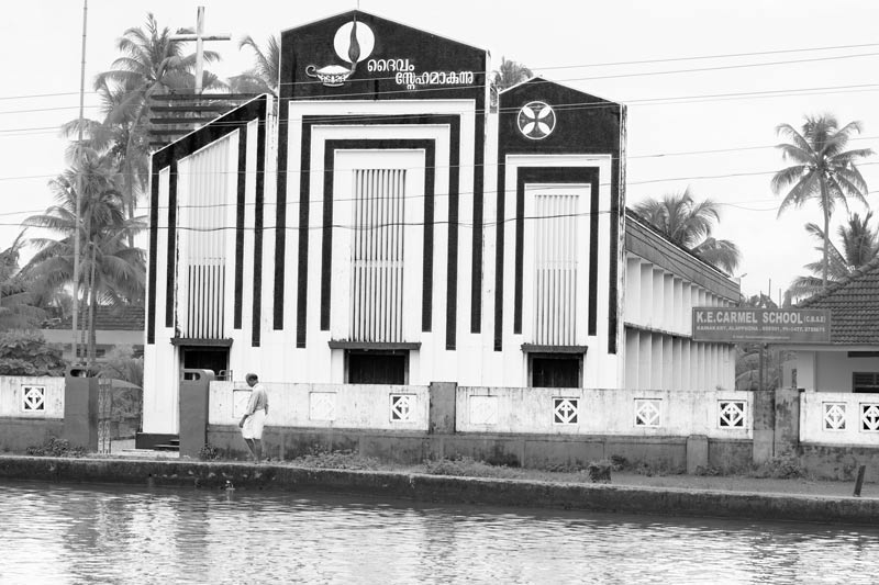 Living Below the Sea Level - church located near an embankment in Alappuzha district, Kerala
